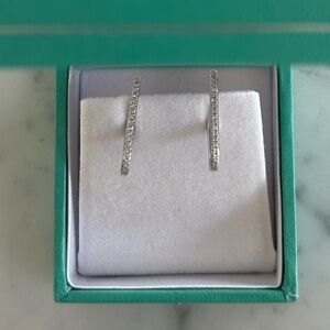 Earrings- Pave Diamond Oval Hoop Huggies